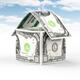 House made of thousand dollar bills under blue sky... (thumbnail)