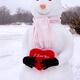 Smiling Snowman in With a Valentine in Hands