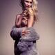 Beautiful sexy half naked woman in fur jacket... (thumbnail)