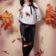 Teenage girl artistic fall fashion