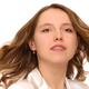 Young woman face with long flying hair... (thumbnail)