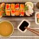 Served sushi rolls and miso... (thumbnail)