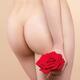 Naked Woman Butt and Red Rose... (thumbnail)