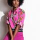 African american woman in pink clothes fashion photo