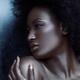 Beauty portrait of beautiful black woman face with silvery skin... (thumbnail)