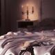 Handcuffs and rose petals on bed artistic suggestive bondage concept... (thumbnail)