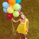 Happy Young Woman with Colorful Balloons... (thumbnail)