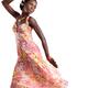 Beautiful african woman in pink floral dress... (thumbnail)