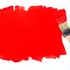 Paintbrush and red paint background... (thumbnail)