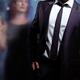 Couple dramatic portrait man leaving woman behind glass... (thumbnail)