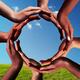 Black Hands Making a Circle Together... (thumbnail)