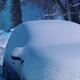 Car in snow storm covered with snow in winter... (thumbnail)
