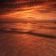 Dramatic red sky over lake Huron sunset scenery... (thumbnail)