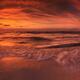 Colorful dramatic sunset over lake Huron panorama... (thumbnail)