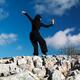 Young woman practicing Kung Fu in the nature... (thumbnail)