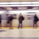 People on subway platform and arriving train... (thumbnail)
