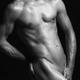 Young nude man slim fit body black and white... (thumbnail)