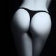 Closeup of sexy woman butt in black thongs Black and white... (thumbnail)