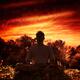 Shaolin Kung Fu instructor meditating in the nature during sunset... (thumbnail)