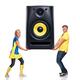 Man and woman holding a large speaker... (thumbnail)