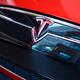 Tesla Motors Emblem on a car closeup... (thumbnail)