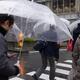 People with umbrellas crossing street in rain... (thumbnail)
