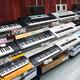 Synthesizers keyboards on store display... (thumbnail)