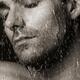 Sensual portrait of man face under pouring water Black and white... (thumbnail)