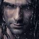 Dramatic portrait of man wet face with long hair... (thumbnail)