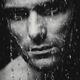 Dramatic portrait of man wet face Black and white... (thumbnail)