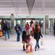 People boarding Yurikamome automated train in Tokyo Japan... (thumbnail)