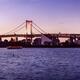 Panoramic view of the Rainbow bridge at sunset in Tokyo... (thumbnail)