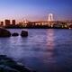 Twilight scenery of Rainbow bridge across Tokyo Bay... (thumbnail)