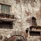 Windows of an old rustic house with flowers... (thumbnail)