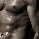 Man bare torso wet under shower... (thumbnail)