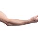 Man arm bent at elbow with open palm... (thumbnail)