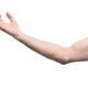 Extended male arm with open palm isolated on white... (thumbnail)