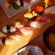 Artistic closeup sushi at Japanese restaurant... (thumbnail)