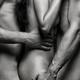 Two nude men with naked woman Black and white... (thumbnail)
