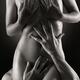 Man hands on nude woman body Black and white... (thumbnail)
