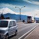 Cars on a bridge at Fujikawaguchiko Mount Fuji... (thumbnail)