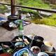 Japanese breakfast meal on a patio... (thumbnail)