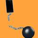 Contract free phone breaking away from ball and chain... (thumbnail)