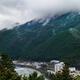 Hida river and mountains in Gero Japan... (thumbnail)