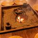 Food being cooked on fire in Japanese historic house... (thumbnail)