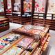 Colorful fabrics on display in Japanese store... (thumbnail)