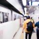 Out-of focus people at Tokyo Metro subway station platform... (thumbnail)