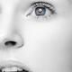 Beautiful Woman's Black and White Face with Blue Eye... (thumbnail)