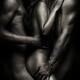 Two nude men and woman making love Black and white... (thumbnail)