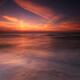 Colorful sunset over water of lake Huron... (thumbnail)